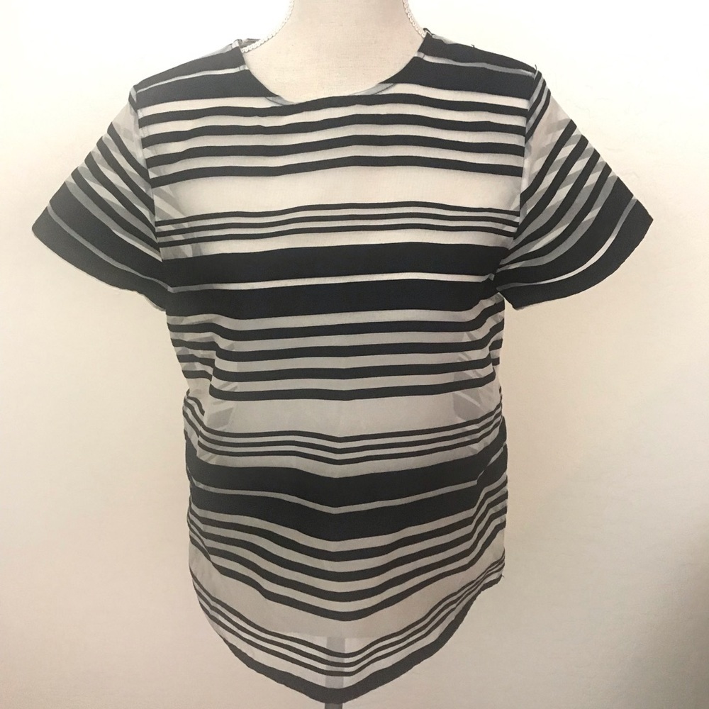Shakuhachi Striped Short Sleeve Top Size M